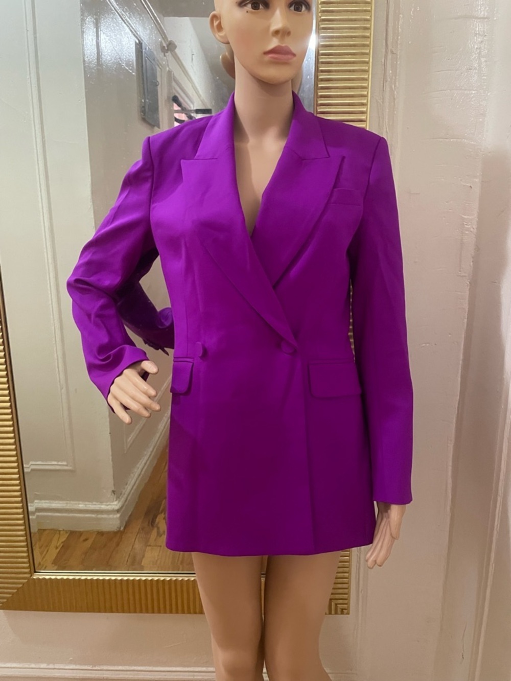 Argent Tailored Double-Breasted Purple Blazer Jacket